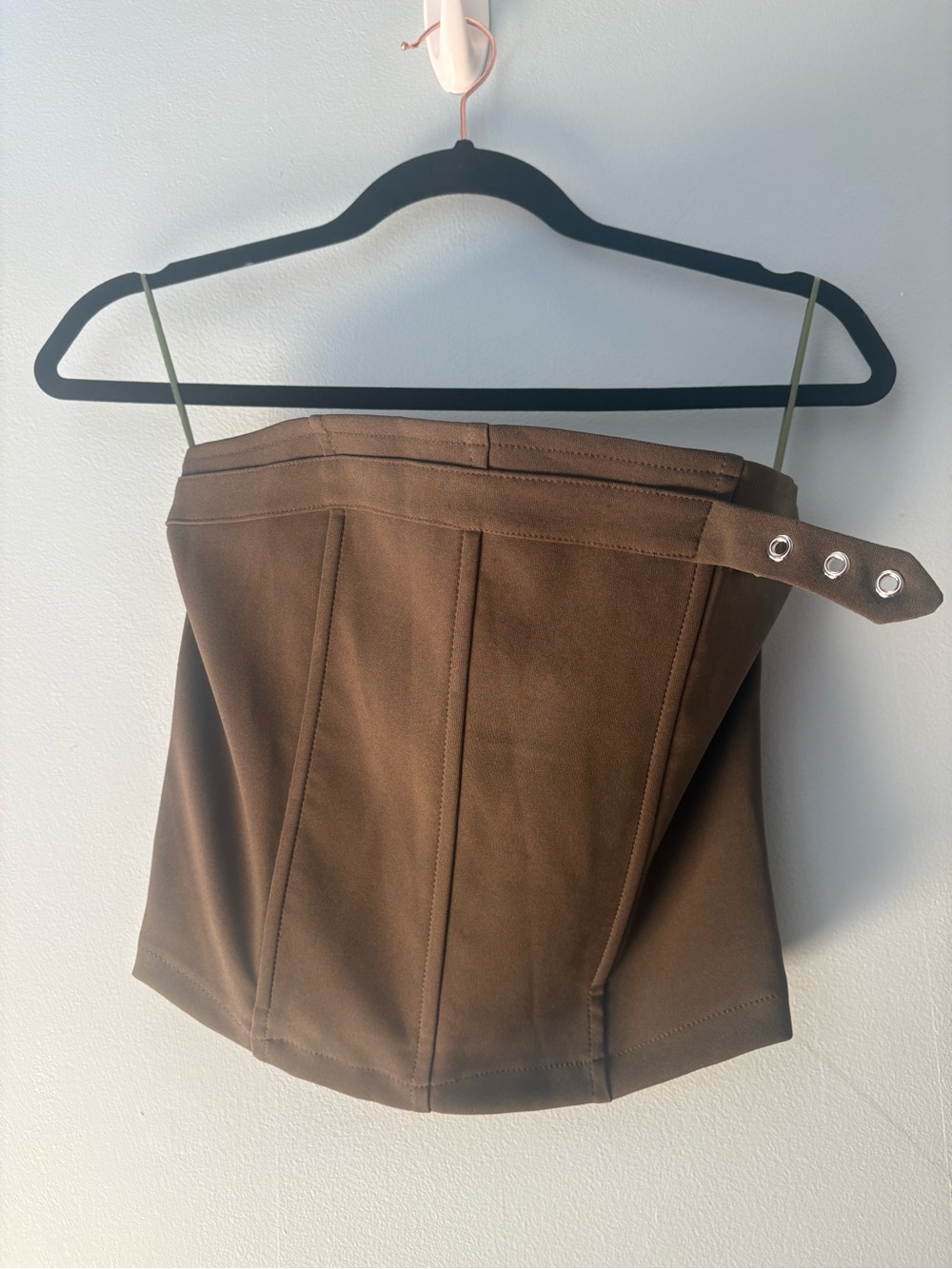 Edikted Brown Strapless Corset Top